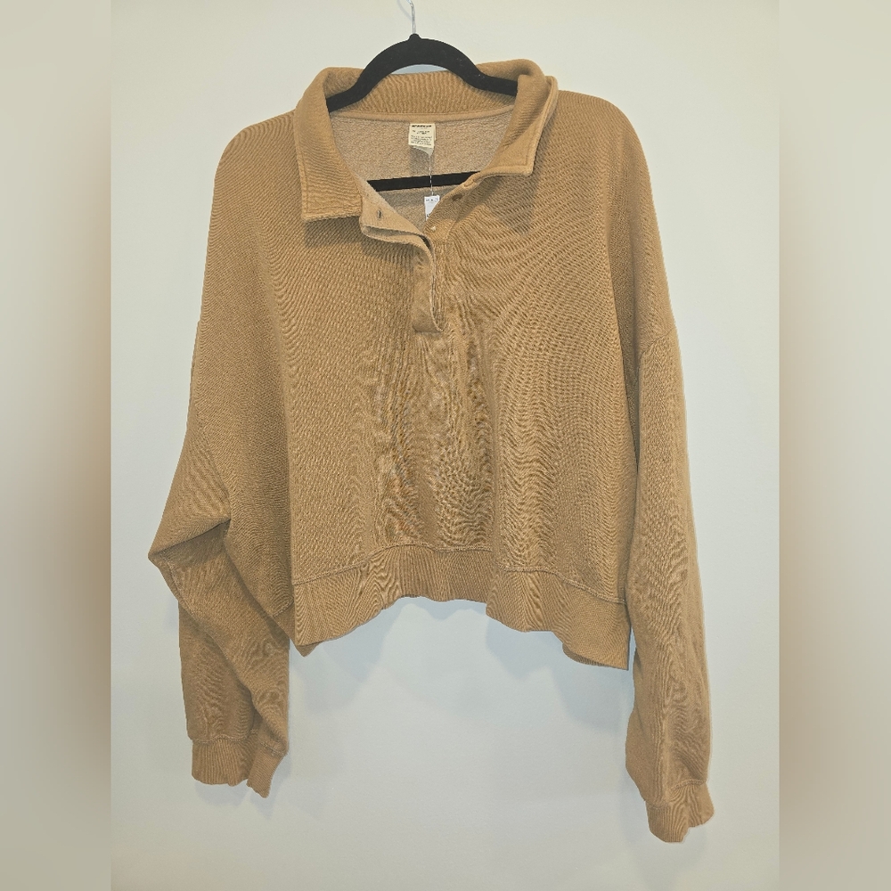 PINK Victoria's Secret Mustard Yellow Sweatshirt Size Xxl, Nwt